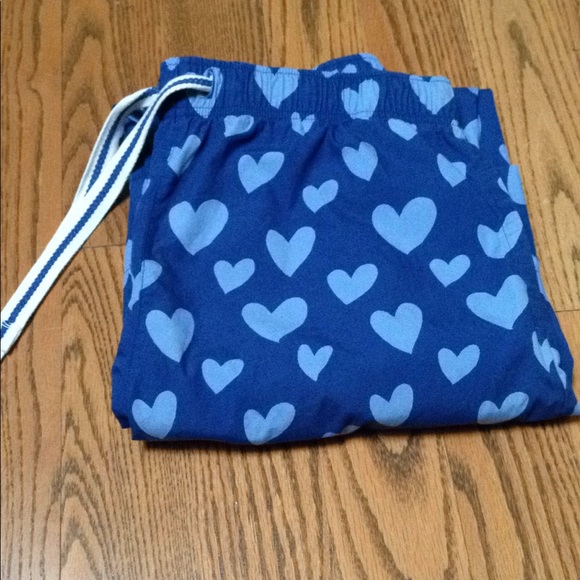 Gap Men's Unisex Blue Heart Pajama Pants - Picture 6 of 9